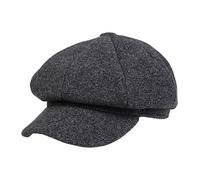 NiceYnn Wool Women Newsboy Hat 8 Panel Baker Boy Cap Warm Beret Cabbie Flat Cap Peaked Beanies Sailor Fiddler Caps Solid Deep Grey