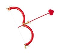 Niceyoeuk Cupid Mini Bow Arrow Set-Valentine's Day Red Cupid Costume Cosplay Accessories Photo Props Halloween Party Performance Supplies for Adults Kids (Small, pure red)