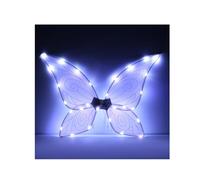 Niceyoeuk Fairy Wings with LED Lights Halloween Butterfly Wings Cosplay Accessory for Birthday, Party, Wedding (White, One Size)
