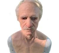 Niceyoeuk Old Man Mask Halloween Masks Realistic Latex Headgear Cosplay Elder Mask Halloween Party Props (B, One Size)