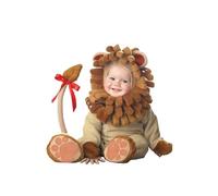 Niceyoeuk Toddler Baby Animal Costume, Deluxe Shark Peacock Owl Lion Costume with Hood and Shoe Covers Set (Brown Lion, 18-24 Months)