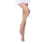 Niceyoeuk Women's Thin Mermaid Bikini Stockings Sparkle Mermaid Fish Scale Print Pantyhose Leggings Tights Hosiery (Gold, One Size)