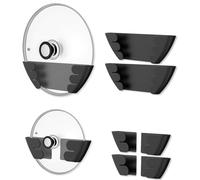Niceyos Universal Adjustable Pot Lid Organizer for Cabinet - Upgraded Patented 8 Pcs Pan Lids Organizers Inside Cabinet Door Wall Mount Pots Top Rack Holder for Kitchen Cupboard Fit 6" to 13" (Black)