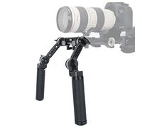 NICEYRIG Rosette Handle Leather Grip Kit with ARRI Standard Rosette Mount Adapter Extension Arm 15mm Rod Clamp for Camera DSLR Shoulder Rig Support System