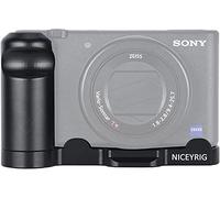 NICEYRIG ZV1 L-Shape Bracket with Handle Grip,L Quick Release Plate with Grip with Cold Shoe for Sony ZV1 Camera,Camera L Bracket Vertical Horizontal Switching Tripod Quick Release Plate- 465