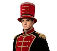 NICEYST Ringmaster Top Hat for Adults Nutcracker Toy Soldier Costume Hats | Circus Ringleader Costume Hat Lion Tamer Magician Headwear for Halloween Carnival Party Cosplay Accessory Dress Up