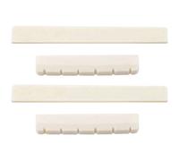 Nicfaky 2X White Guitar Parts 6 String Classical Guitar Bone Bridge Saddle and Nut Set