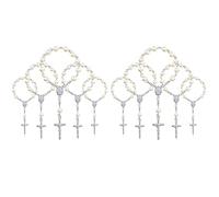 Nicfaky 60Pcs Baptism Rosary Beads Finger Baptism Rosaries Faux for Baptism Favors Favors Communion Favors