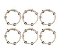 Nicfaky 6pcs 8 inch Musical Tambourine Tamborine Drum Round Percussion Gift for KTV