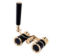 Nicfaky Black 3X25 Opera Binocular Coated Lens Telescope Opera Glasses Coated Theater Glass Lady Glass Handle Women Girls Gifts