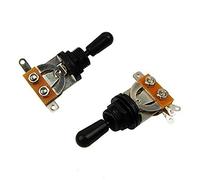 Nicfaky Metric 3 Way Short Straight Guitar Toggle Switch For Electric Guitar,Silver & black(Pack Of 2)