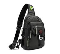 Nicgid Sling Bag Chest Shoulder Backpack One Strap Daypack Crossbody Hiking Bags Bicycle Rucksack School Handbag Men Women (Black(Fits 9.7'' iPad))