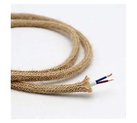 NICHANGHUA 2 Core Twisted Cable Hemp Rope Woven Textile Electrical Wire Retro Style Copper Vintage Lamp Cord Wire Pendant Light Cord(5m)