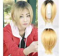 NICHANGHUA Anime Haikyuu!! Kenma Kozume Cosplay Wig Short Golden Costume Play Wigs Heat Resistant Synthetic Hair Wig + Wig Cap
