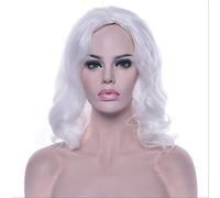 NICHANGHUA Christmas Cosplay Wig Beard Santa Claus Beard Wig White Curly Long Synthetic Hair Adult Role Play Costume WIG-43 Wig