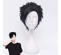 NICHANGHUA Haikyuu!! Kuroo Tetsurou Cosplay Wig 35cm Short Straight Heat Resistant Synthetic Hair Anime Halloween Costume Party Black