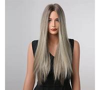 NICHANGHUA Lange synthetische Perücken Ash Grey Brown Ombre für Frauen Schwarze Wellig Für Hallow Cosplay Perücken (Color : LC1007-1)