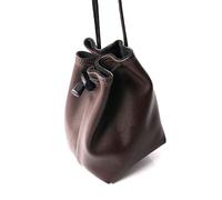 NICHANGHUA PU Leather Fleece Drawstring SLR Camera Bag Digital DSLR Cover Shockproof Pocket Lens Soft Pouch DV Video Photo Case(Coffee Small)