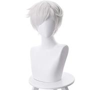 NICHANGHUA Short Silvery White Cosplay Wig Anime Yakusoku no Neverland Cosplay Wig for The with Free Wig Cap ()