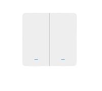 NICHANGHUA Smart Switch WiFi Push Button Wall Light Switches EU AC 90v 250v No Neutral Compatible With Tuya Wireless Control Compatible With Alexa Compatible With Google Home(2-gang,With neutral 90-25
