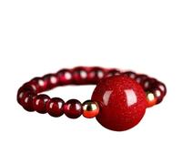 Niche-Style Women's Ring: Purple Gold Sand Band With Garnet Accent Stone Designed For The Index Finger(RedA)