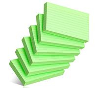 Nichela Index Cards, 3" x 5", Lined, Green, Index Cards for College, Lined for School, University, Office and Home, Durable Task List, Note Cards with Lined Lines, 300 Pieces