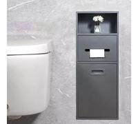 Niches with removable door and waste bin, storage solution for bathrooms and showers, ideal for installation next to the toilet
