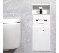 Niches with removable door and waste bin, storage solution for bathrooms and showers, ideal for installation next to the toilet