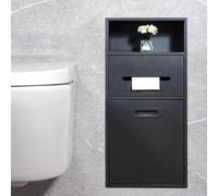 Niches with removable door and waste bin, storage solution for bathrooms and showers, ideal for installation next to the toilet