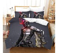NICHIYO Borderlands Bed Linen Set - Duvet Cover and Pillowcase, Microfibre, 3D Digital Print, Three-Piece Bed Linen (Duvet Cover + Pillowcases) (18, Single 135 x 200 cm)