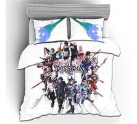 NICHIYO Final Fantasy Bed Linen Set - Duvet Cover and Pillowcase, Microfibre, 3D Digital Print, Three-Piece Bed Linen (Duvet Cover + Pillowcases) (5, Doubie 200 x 200 cm)
