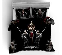 NICHIYO Final Fantasy Bedding Set - Duvet Cover and Pillow Case, Microfibre, 3D Digital Print, Three-Piece Bedding (Duvet Cover + Pillowcases) (12, Doubie 200 x 200 cm)