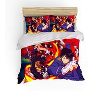 NICHIYO Fullmetal Alchemist Duvet Cover Bedding Set - Duvet Cover and Pillowcase, Microfibre, 3D Digital Print, Three-Piece Bed Linen (5, King 240 x 220 cm + 80 x 80 cm)
