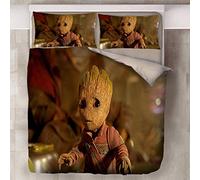 NICHIYO Groot Bed Linen Set - Duvet Cover and Pillowcase, Microfibre, 3D Digital Print Three-Piece Bedding (Duvet Cover + Pillowcases) (5, King 240 x 220 cm)