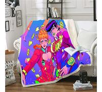 NICHIYO JoJo's Bizarre Adventure Bed Blankets, Cartoon Anime Fleece Blankets for Adults Children, 100% Microfiber, for Bed Couch and Sofa (1.100cm x 140cm)