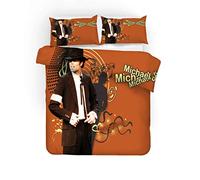 NICHIYO Michael Jackson Bed Linen Set, Duvet Cover and Pillowcase, Microfibre, 3D Digital Print Three-Piece Bedding (Duvet Cover + Pillowcases) (1, Single 135 x 200 cm)