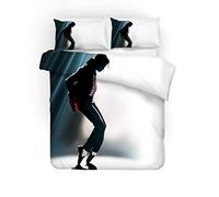 NICHIYO Michael Jackson Bed Linen Set, Duvet Cover and Pillowcase, Microfibre, 3D Digital Print Three-Piece Bedding (Duvet Cover + Pillowcases) (9, Doubie 200 x 200 cm)