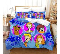 NICHIYO Scooby Doo, Bed Linen Set, Duvet Cover and Pillowcase, Microfibre, 3D Digital Print Three-Piece Bedding (Duvet Cover + Pillowcases) (4, Doubie 200 x 200 cm)