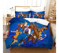 NICHIYO Scooby DOO Bed Linen Set - Duvet Cover and Pillowcase, Microfibre, 3D Digital Print Three-Piece Bedding (Duvet Cover + Pillowcases) (27, Single 135 x 200 cm)