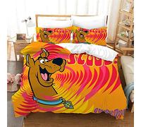 NICHIYO Scooby Doo, Bed Linen Set, Duvet Cover and Pillowcase, Microfibre, 3D Digital Print Three-Piece Bedding (Duvet Cover + Pillowcases) (3, King 220 x 240 cm)