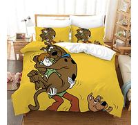 NICHIYO Scooby Doo, Bed Linen Set, Duvet Cover and Pillowcase, Microfibre, 3D Digital Print Three-Piece Bedding (Duvet Cover + Pillowcases) (6, King 220 x 240 cm)