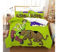 NICHIYO Scooby DOO Bed Linen Set: Duvet Cover and Pillowcase, Microfibre, 3D Digital Print Three-Piece Bedding (Duvet Cover + Pillowcases) (7, Double 200 x 200 cm)