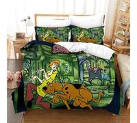 NICHIYO Scooby DOO Bed Linen Set - Duvet Cover and Pillowcase, Microfibre, 3D Digital Print Three-Piece Bedding (Duvet Cover + Pillowcases) (11, Doubie 200 x 200 cm)