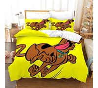 NICHIYO Scooby Doo, Bed Linen Set, Duvet Cover and Pillowcase, Microfibre, 3D Digital Print Three-Piece Bedding (Duvet Cover + Pillowcases) (20, King 220 x 240 cm)