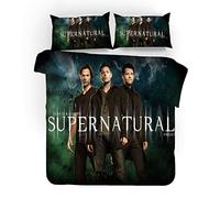 NICHIYO Supernatural Season Bed Linen Set, Duvet Cover and Pillowcase, Microfibre, 3D Digital Print Three-Piece Bedding (Duvet Cover + Pillowcases) (5, King 240 x 220 cm)