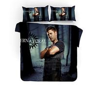 NICHIYO Supernatural Season Bed Linen Set, Duvet Cover and Pillowcase, Microfibre, 3D Digital Print Three-Piece Bedding (Duvet Cover + Pillowcases) (8, Single 135 x 200 cm)