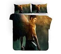 NICHIYO Supernatural Season Bed Linen Set, Duvet Cover and Pillowcase, Microfibre, 3D Digital Print Three-Piece Bedding (Duvet Cover + Pillowcases) (3, Double 200 x 200 cm)