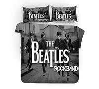 NICHIYO The Beatles Bed Linen Set - Duvet Cover and Pillow Case, Microfibre, 3D Digital Print, Three-Piece Set, (01.135 x 200 cm) (10.Doubie 200 x 200 cm)