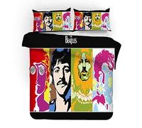 NICHIYO The Beatles Bed Linen Set - Duvet Cover and Pillow Case, Microfibre, 3D Digital Print, Three-Piece Set, (01.135 x 200 cm) (8, Doubie 200 x 200 cm)