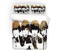 NICHIYO The Beatles Bed Linen Set - Duvet Cover and Pillow Case, Microfibre, 3D Digital Print Three-Piece Set, (01.135 x 200) (3.Single 135 x 200cm)